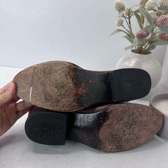 Freebird by Steven Roper Distressed Leather Western Ankle Boots Brown Women's 9 - Picture 8 of 10